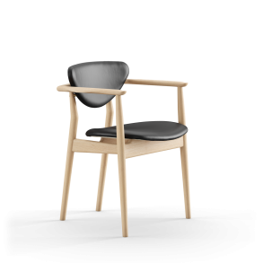 109 Stol FJ1080, Eg Lys Olie, Sort Prestige-lder