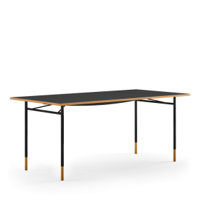 Nyhavn Arbejdsbord FJ5369, 136x68, Sort Stel/Eg Olie/Sort Linoleum