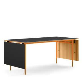 Nyhavn Spisebord m/klapper FJ5360, Orange Stel/Eg Olie/Sort Linoleum