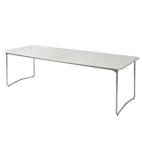 Bord B31 230x92, Hvidlakeret Eg/Varmgalvaniseret Stl