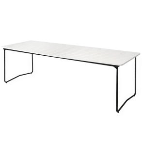 Bord B31 230x92, Hvidlakeret Eg/Sort