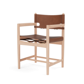 Den Spanske Spisebordsstol med armln, Cognac/Eg lys olie