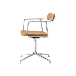 Vipp452 Drejestol, Poleret Stel/Sand Lder
