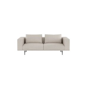 Vipp Loft 2-pers Sofa, Wavy Off White/Light Grey, Sort Stel