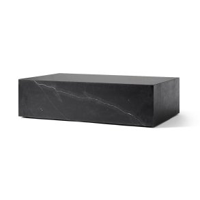 Plinth Low Sofabord, Sort Marquina Marmor