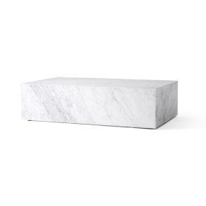 Plinth Low Sofabord, Hvid Carrara Marmor