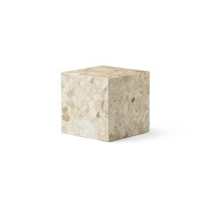 Plinth Cubic Sidebord, Sand Kunis Breccia Marmor