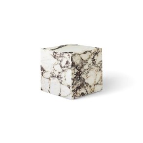 Plinth Cubic Sidebord, Rose Calacatta Viola Marmor
