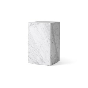 Plinth Tall Sidebord, Hvid Carrara Marmor