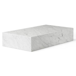 Plinth Grand Sofabord, Hvid Carrara Marmor