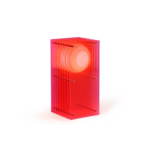 Lop Small Rectangle, Elektrisk Pink Akryl