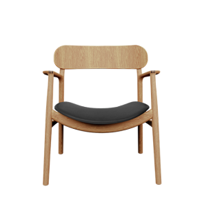 Asger Lounge Stol, Lys Eg/Sort Zenso Lder