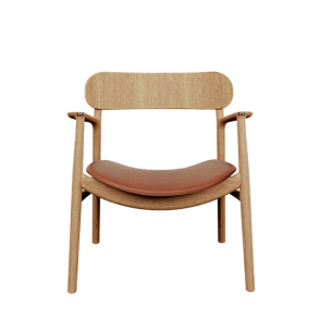 Asger Lounge Stol, Lys Eg/Cognac Zenso Lder