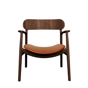 Asger Lounge Stol, Rget Eg/Cognac Zenso Lder