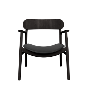 Asger Lounge Stol, Sort Eg/Sort Zenso Lder