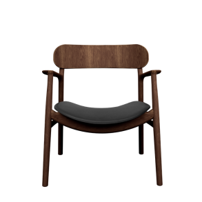 Asger Lounge Stol, Rget Eg/Sort Zenso Lder