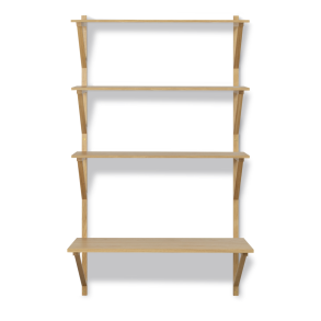 BM29, 1 fag, 3 hylder & Skriveplade, Eg Lak