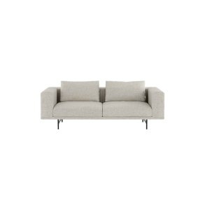 Vipp Loft 2-pers Sofa, Bark Off White/Light Grey, Sort Stel