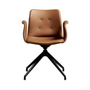 Primum Armstol, Drejestel med tilt, L�der Cognac Zenso, Sort Stel
