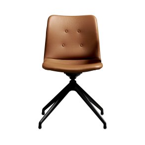 Primum Stol, Returdrej med tilt, L�der Cognac Zenso, Sort Stel