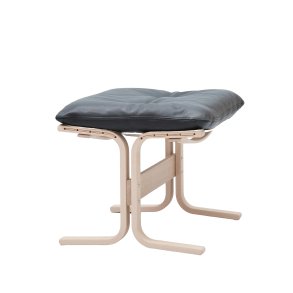 Siesta Classic Skammel, Lakeret Eg/Lder Hemsen Anilin Sort