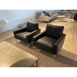 2x Skipper Firenze L�nestol, Sort L�der