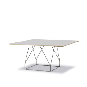 JG Bord 140x140, Gr Linoleum/Stl Stel