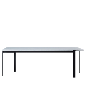 Barcelona Sofabord, Sort Pulverlak, Marmor Bianco Carrara