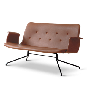 Primum Sofa med Armln, Cognac Zenso/Sort Stl