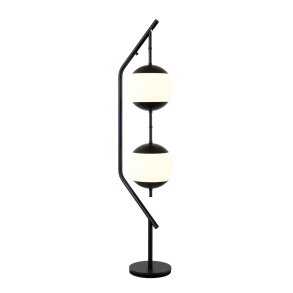 Monroe Gulvlampe, Sort / Opal Glas