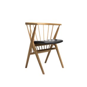 Sibast No. 8 Stol, Olieret Eg, L�der Saga Sort