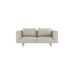 Vipp Chimney 2-pers Sofa, Bark Off White/Light Grey, Sort Stel