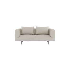 Vipp Chimney 2-pers Sofa, Wavy Off White/Light Grey, Sort Stel