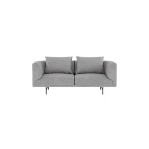 Vipp Chimney 2-pers Sofa, Brook Grey Melange, Sort Stel