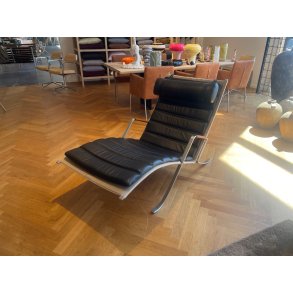 Kastholm Grasshopper L�nestol, Sort L�der
