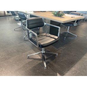 6x Vipp453 Stole, Alu+Sort L�der