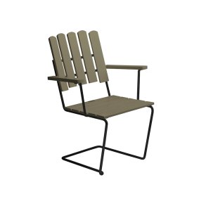 A2 Armstol, Lysegrn Lakeret Eg/Sort