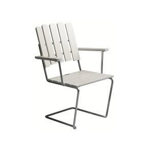 A2 Armstol, Hvidlakeret Eg/Varmgalvaniseret Stl