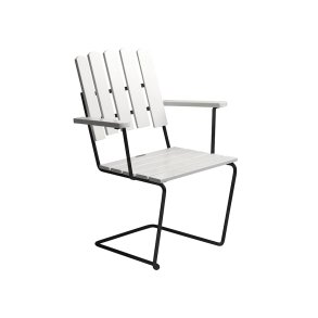 A2 Armstol, Hvidlakeret Eg/Sort