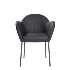 Aletta Stol, L�der Rio Sort, Stel Black Grey