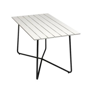 Bord B25A 120x70, Hvidlakeret Eg/Sort