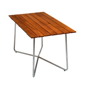 Bord B25A 120x70, Teak/Varmgalvaniseret Stl
