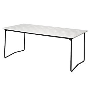 Bord B31 170x92, Hvidlakeret Eg/Sort