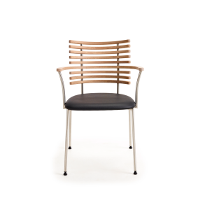 Tiger Armstol GM4106, Eg Hvidolie, Sort Lder, Brstet Stl