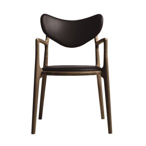 Salon Stol, Rget Eg, Mrke Brun Sierra Lder