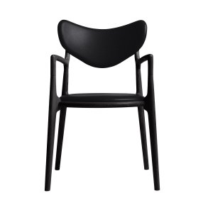 Salon Stol, Sortbejdset Eg, Sort Sierra Lder