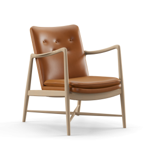 Kaminstol FJ4610, Eg Lys Olie, Lder Nevada Cognac