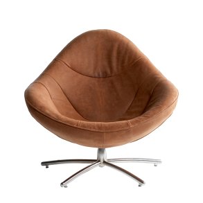 Hidde L�nestol, L�der Yak Brown, Stel Rustfri St�l