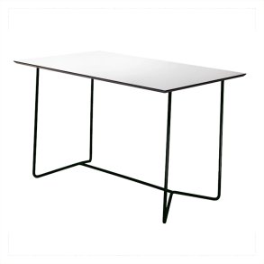 High Tech Bord 70x110, Hvid Laminat/Sort