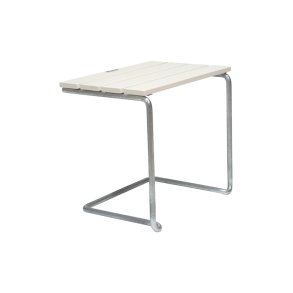 Fodskammel A3, Hvidlakeret Eg/Varmgalvaniseret Stl